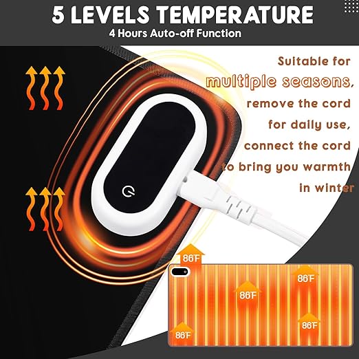 Large Heated Mouse Pad with Adjustable Heat Levels