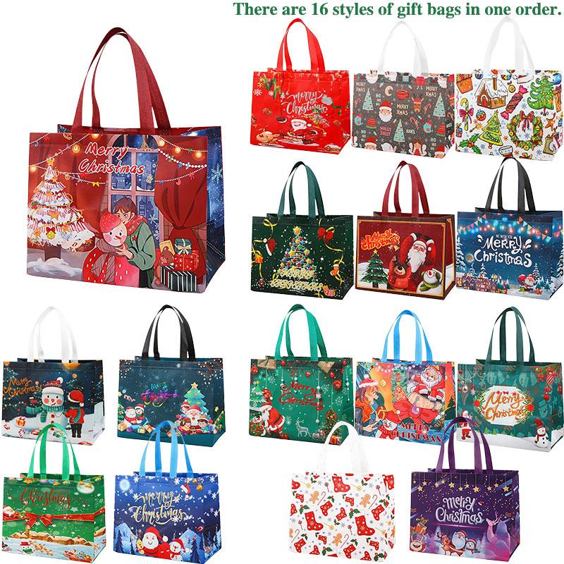 Christmas Non-Woven Gift Bag Set (16 Bags)