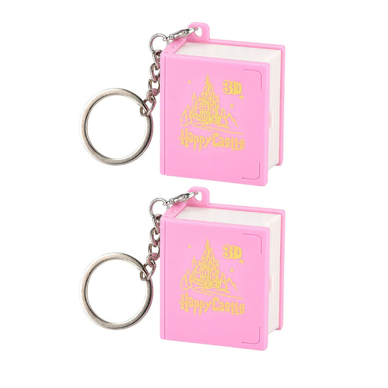 3D stereoskopisk bokvikning pop-up boknyckelring