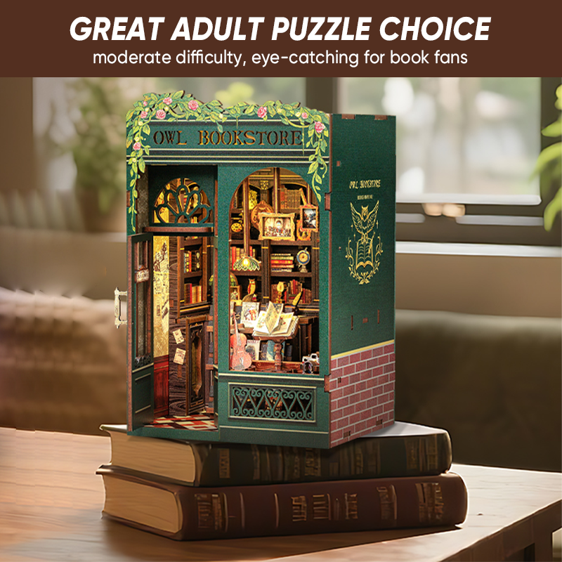 DIY Book Nook Kit - Miniature 3D Wooden Library Model