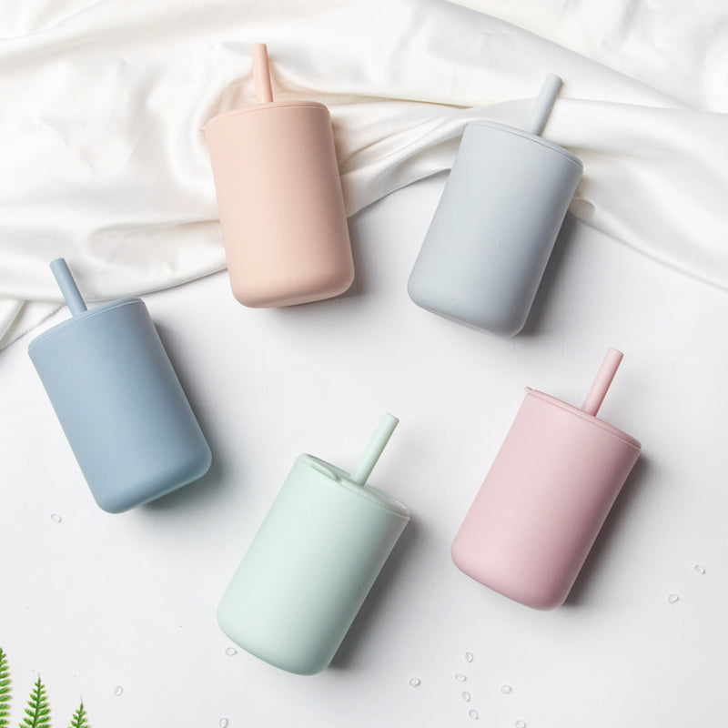 Silicone Baby Cups With Straws and Lids