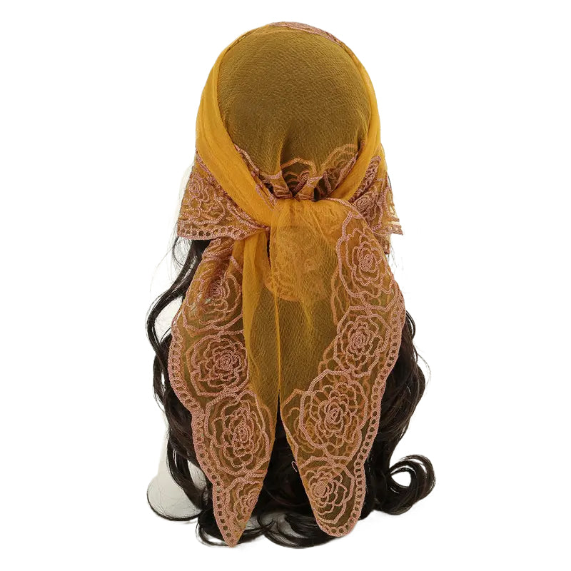 Spring Floral Mesh Scallop Design Bandana