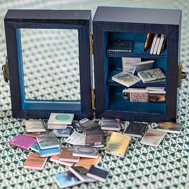 Mini Wooden Book Storage Box