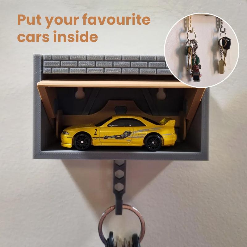 Interactive Car Garage Key Holder with Opening Door