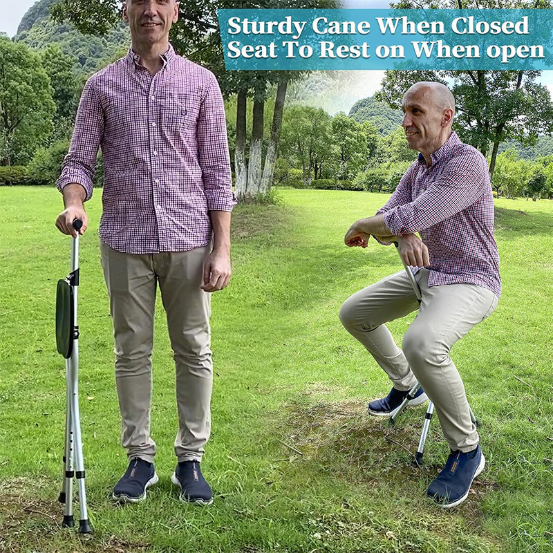 Foldable Walking Stick Chair