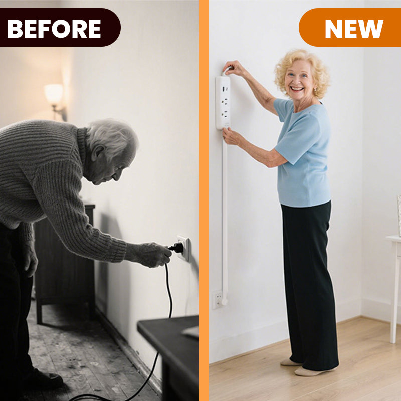 Retractable Rotating Power Strip Extender