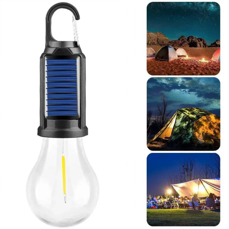 Waterproof LED USB Rechargeable Solar Camping Light Bulb with Hook