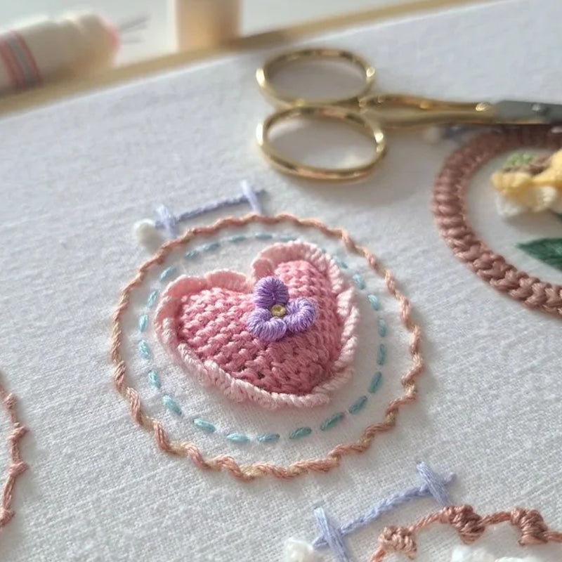 Broderisats för liten blomram