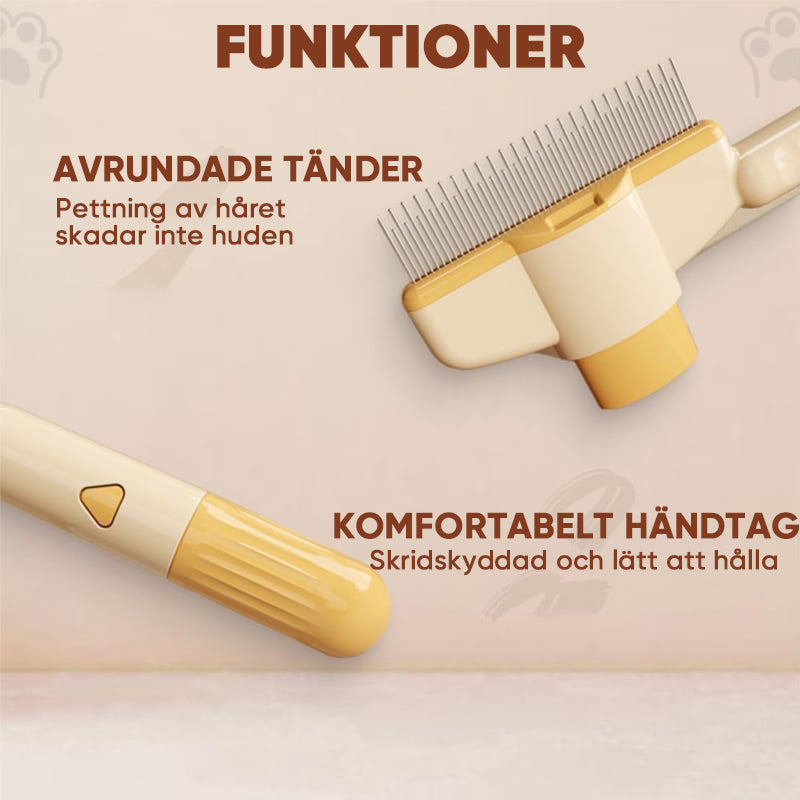 Självrengörande borst för djurvård