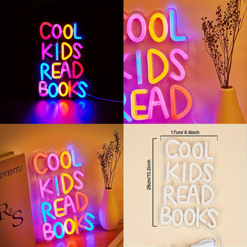 Cool Kids Read Books Neon Sign