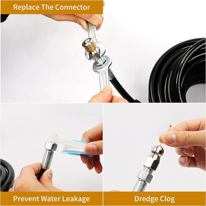 Sewer Jetter Kit for Pressure Washer Jet Drain Cleaner Hose 1/4 Inch NPT