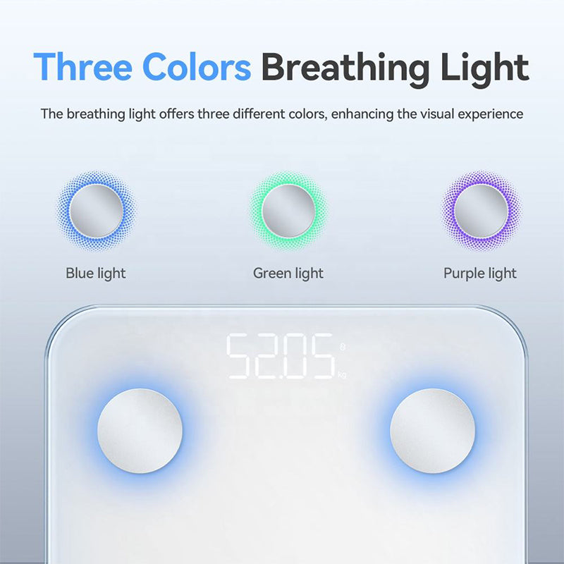 7-Color Glowing Bluetooth Digital Scale for BMI and Body Fat
