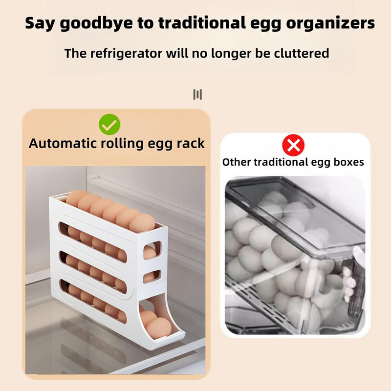 4-Tier Sliding Egg Storage Box