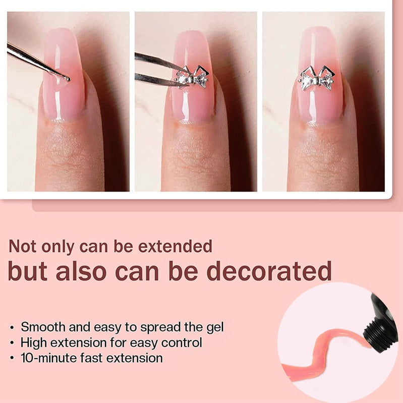 Long-lasting Poly Nail Gel Kit with UV Lamp