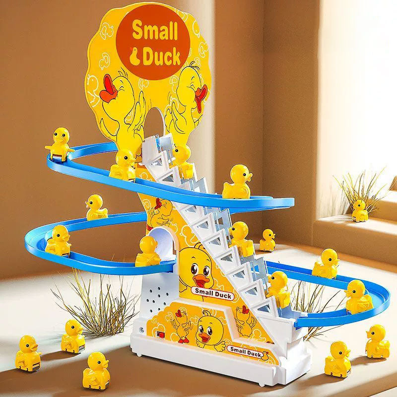 Electric Duck Climbing Race Track Toy – LED Lights & Music Roller Coaster Playset