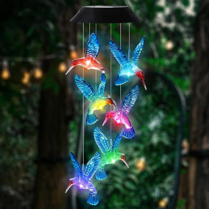 Solar-Powered Hummingbird Wind Chime