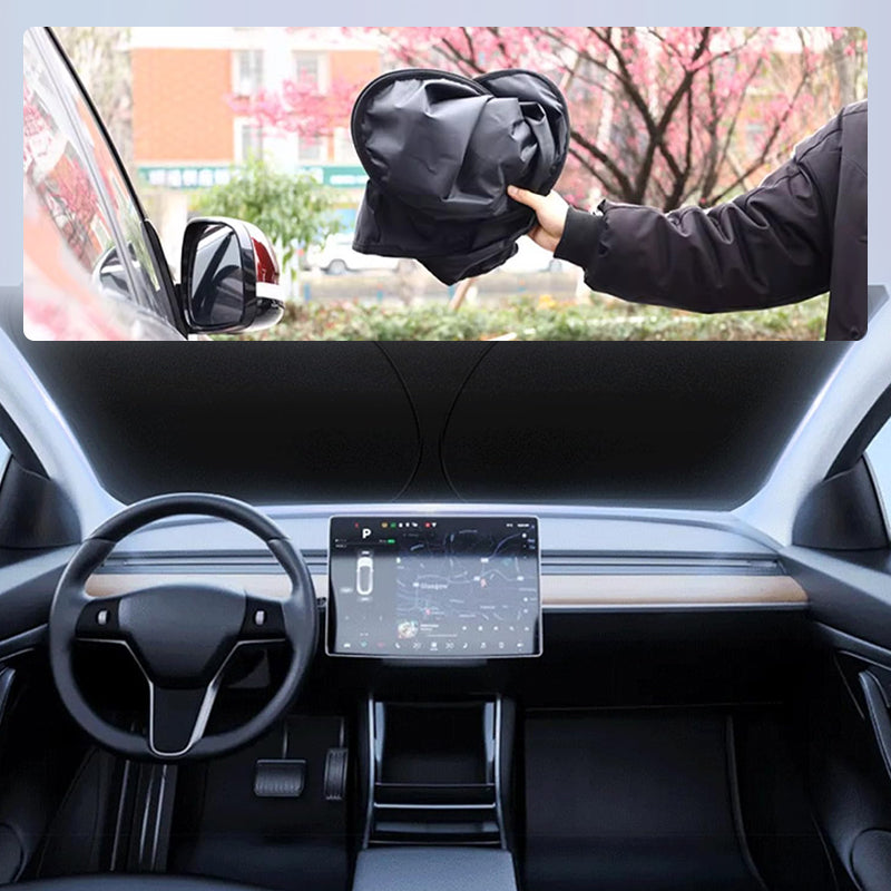 Foldable Reflective Car Windshield Sunshade – Heat Insulation & UV Protection for Front Window