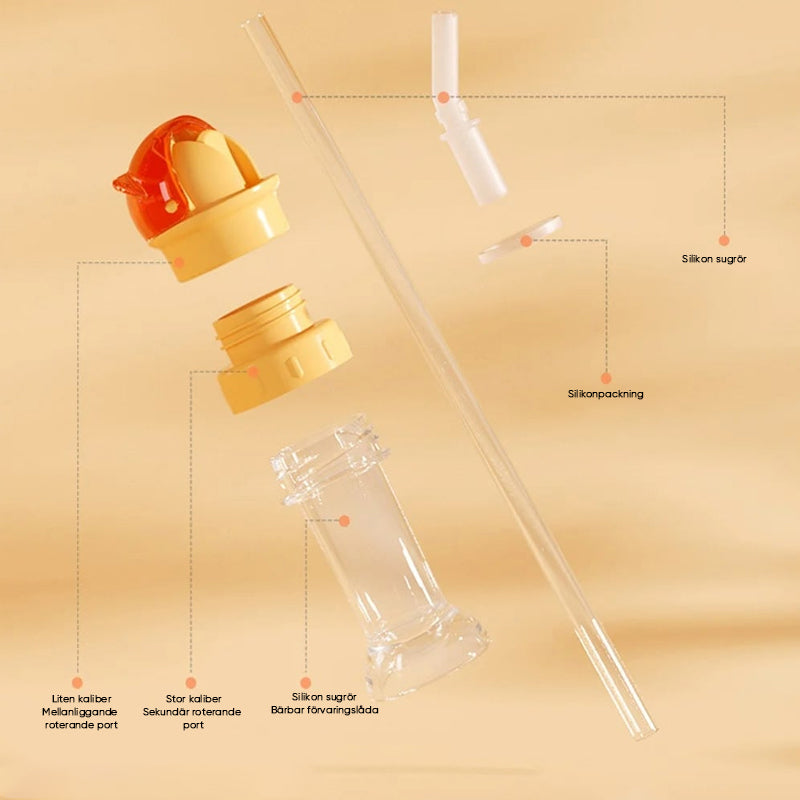 Återanvändbart sugrörslock för vattenflaska för barn