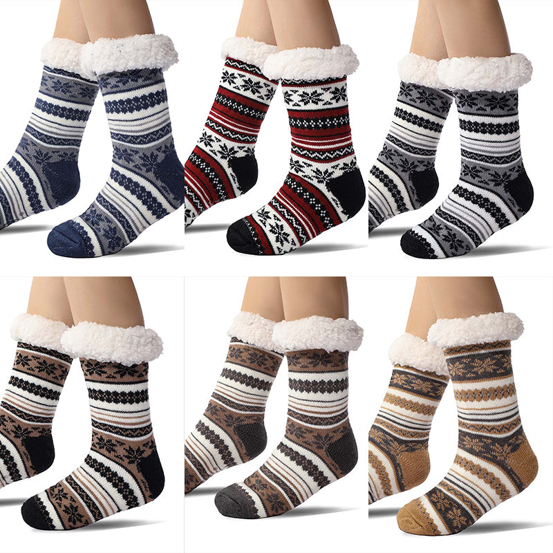 Snowflake Ultra-thick Cashmere Slipper Home Socks