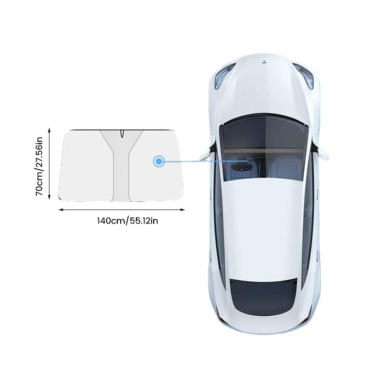 Foldable Reflective Car Windshield Sunshade – Heat Insulation & UV Protection for Front Window