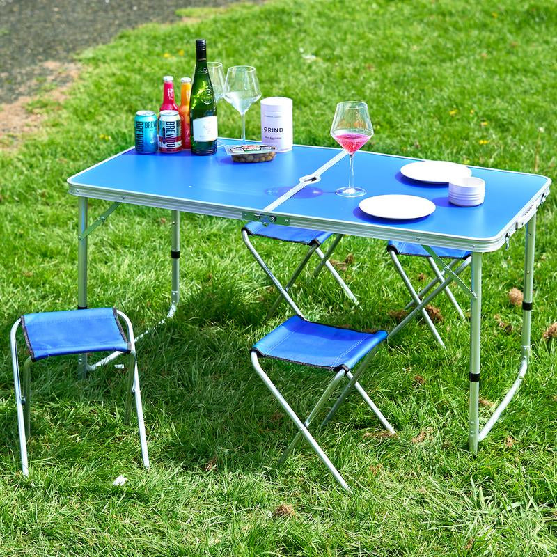 Folding Picnic Table with 4 Stools