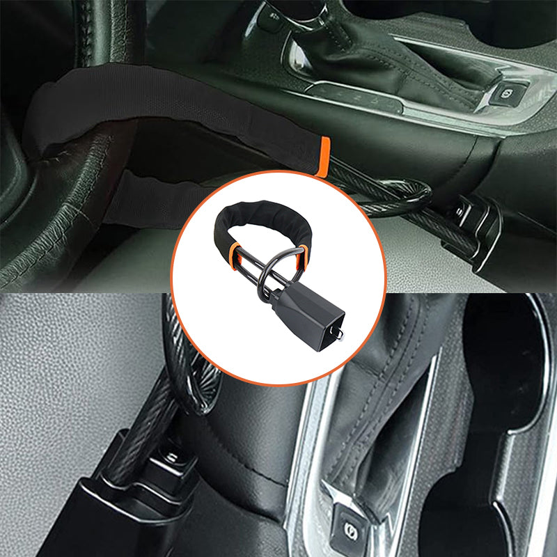 Steering Wheel Lock, Universal Anti Theft Car Device Prevention with 2 Keys