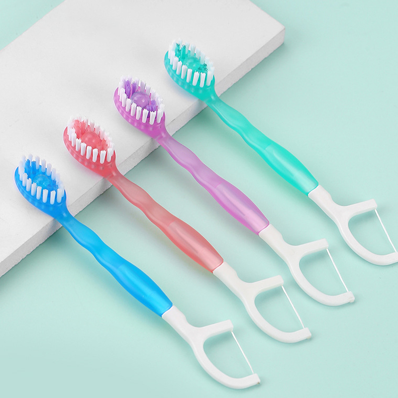 5in 1 Toothbrush & Floss & Tongue Scraper & Toothpick Set