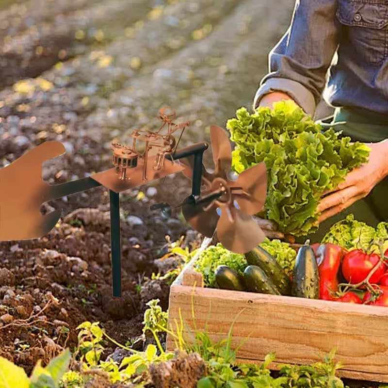 Handmade Metal Drummer Windmill