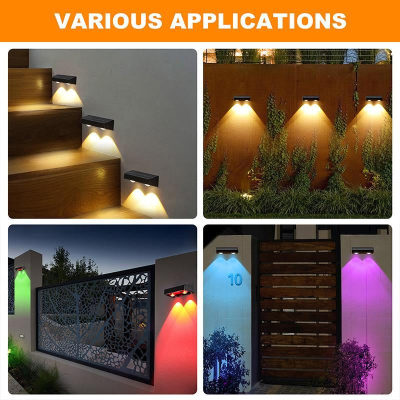 Modern Solar-Powered Waterproof LED Fence Lights