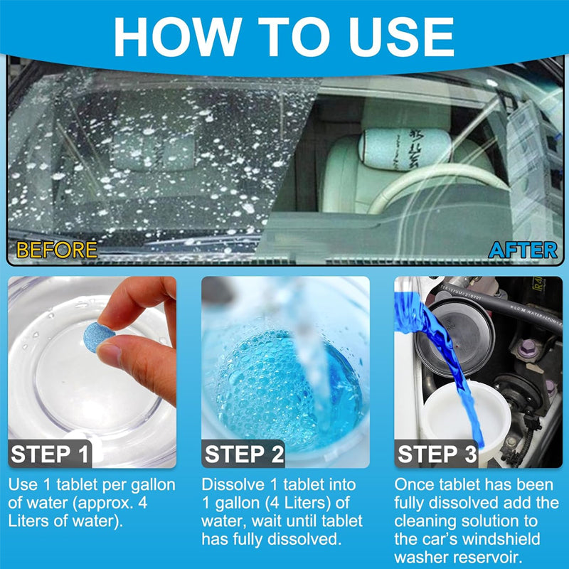 Solid Windshield Wiper Cleaner Tablets