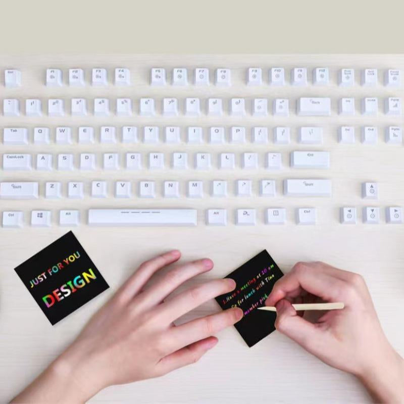 【100 ark/1 uppsättning】DIY regnbåge magisk skrapa papper konstuppsättning