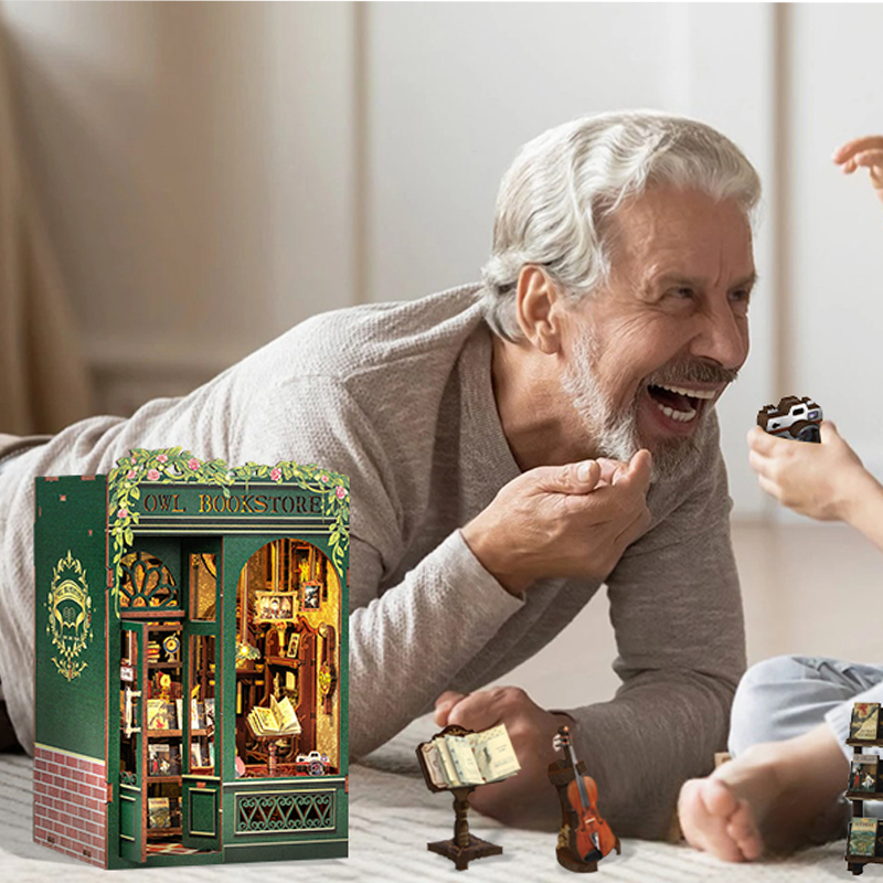 DIY Book Nook Kit - Miniature 3D Wooden Library Model