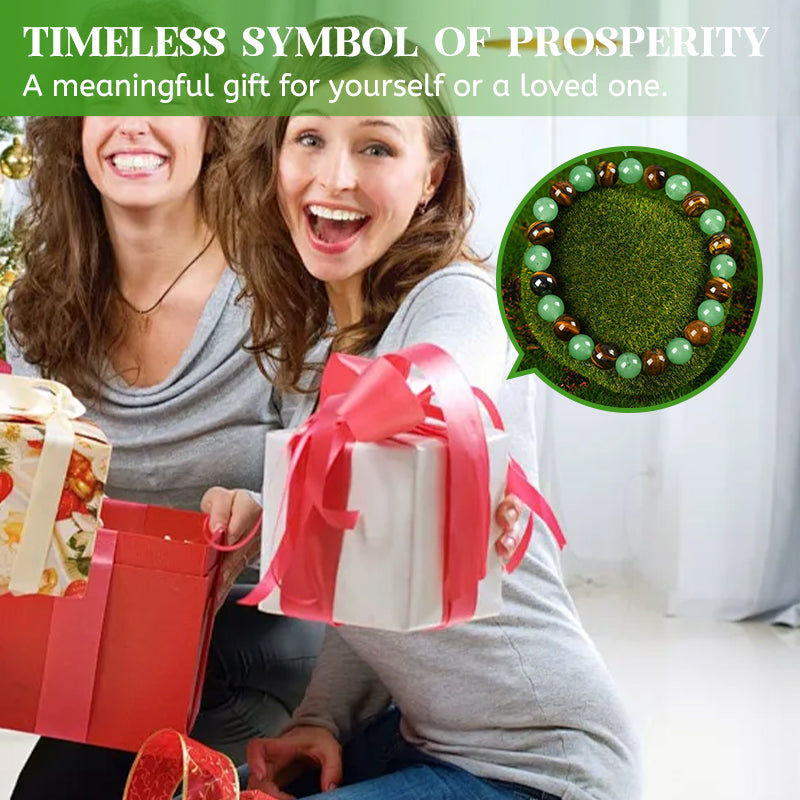 Money Attraction Bracelet with Green Aventurine & Tiger Eye