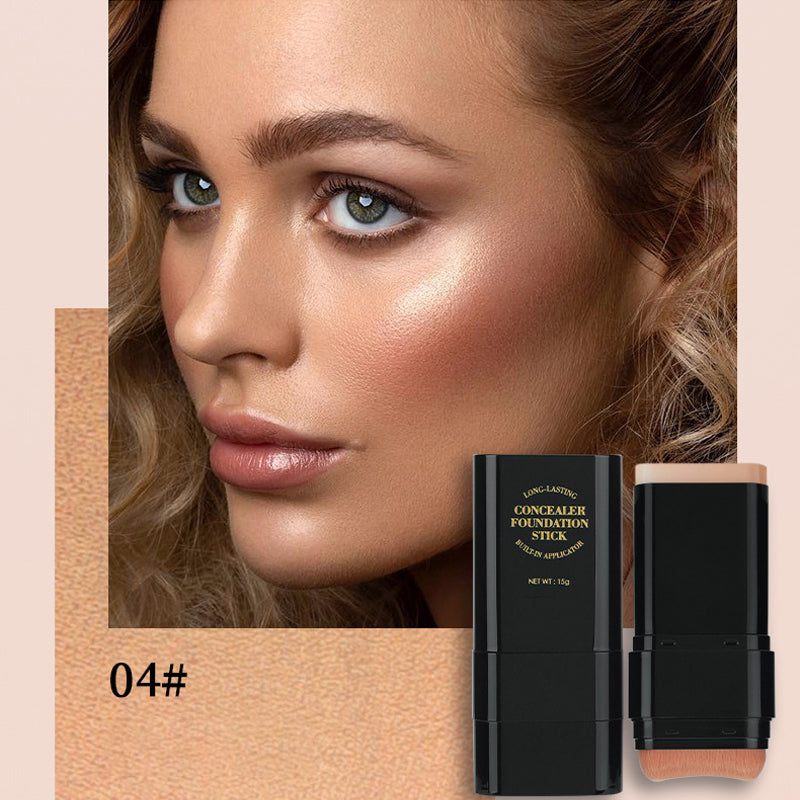 Dual-Ended Concealer Stick with Built-In Brush