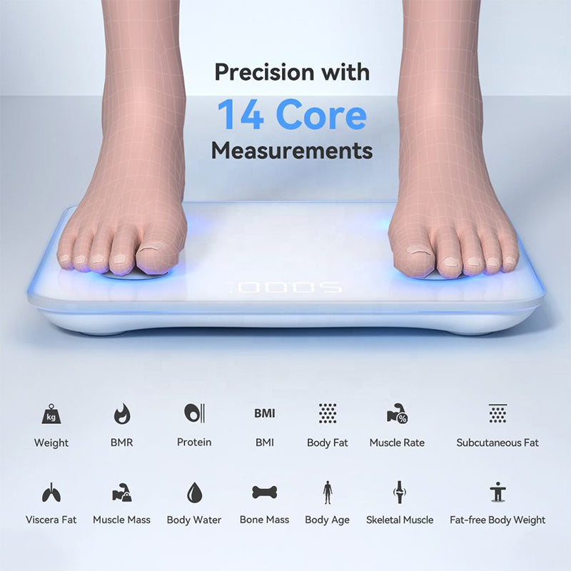 7-Color Glowing Bluetooth Digital Scale for BMI and Body Fat