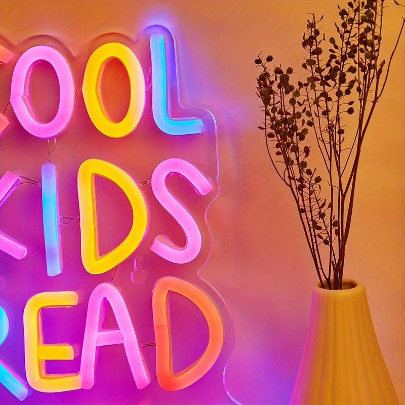 Cool Kids Read Books Neon Sign