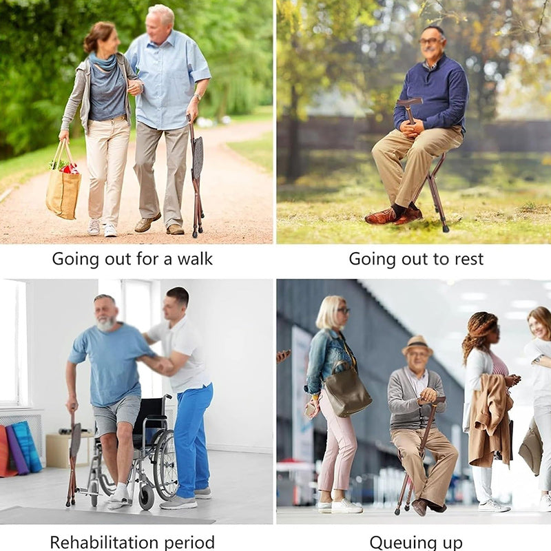 Foldable Walking Stick Chair