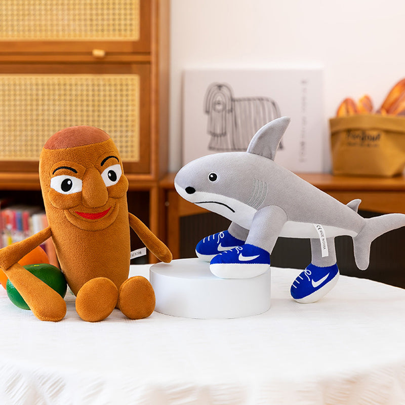 Soft Plush Toy Shark with Sneaker Feet