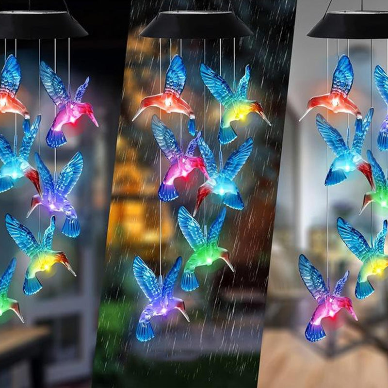 Solar-Powered Hummingbird Wind Chime