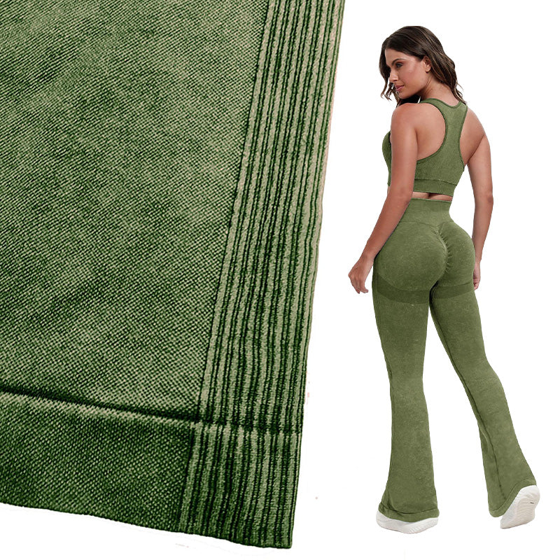 Solid Color Flare Leg Yoga Pants