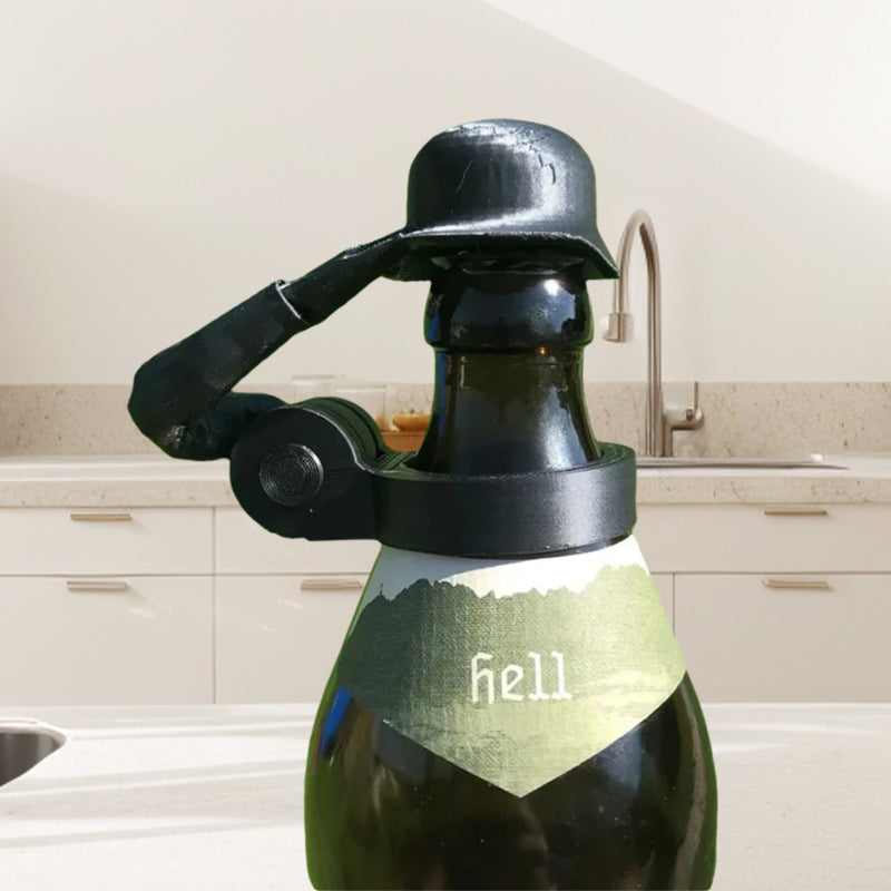Soldier Salute Beer Bottle Helmet