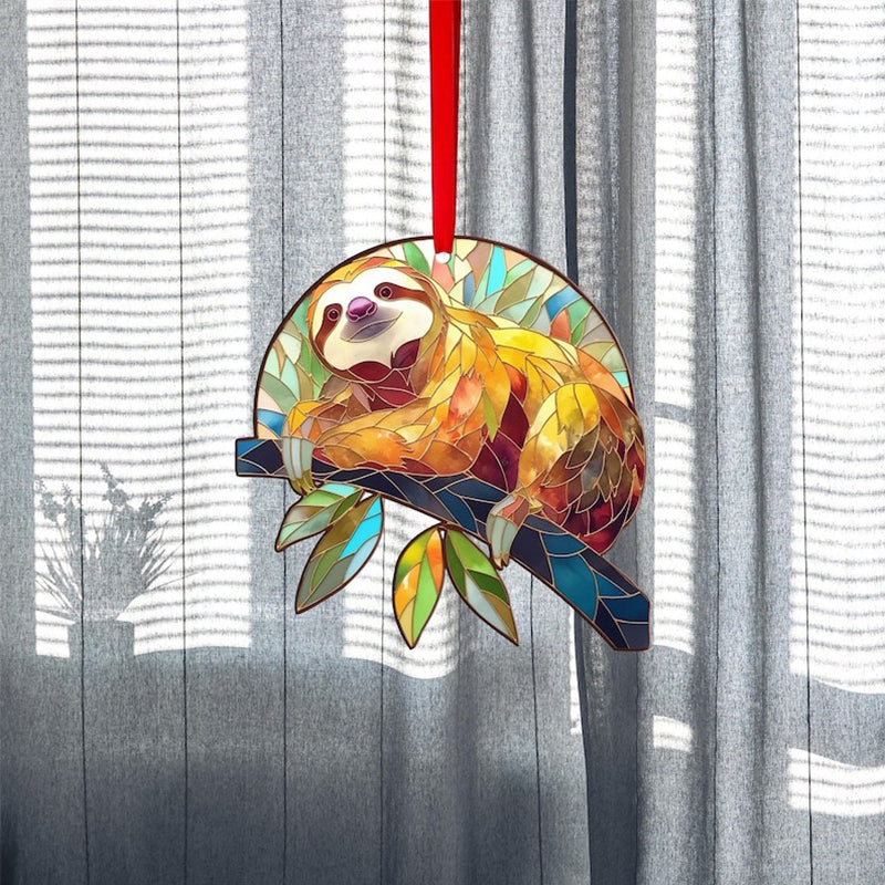 Cute Acrylic Sloth Ornament