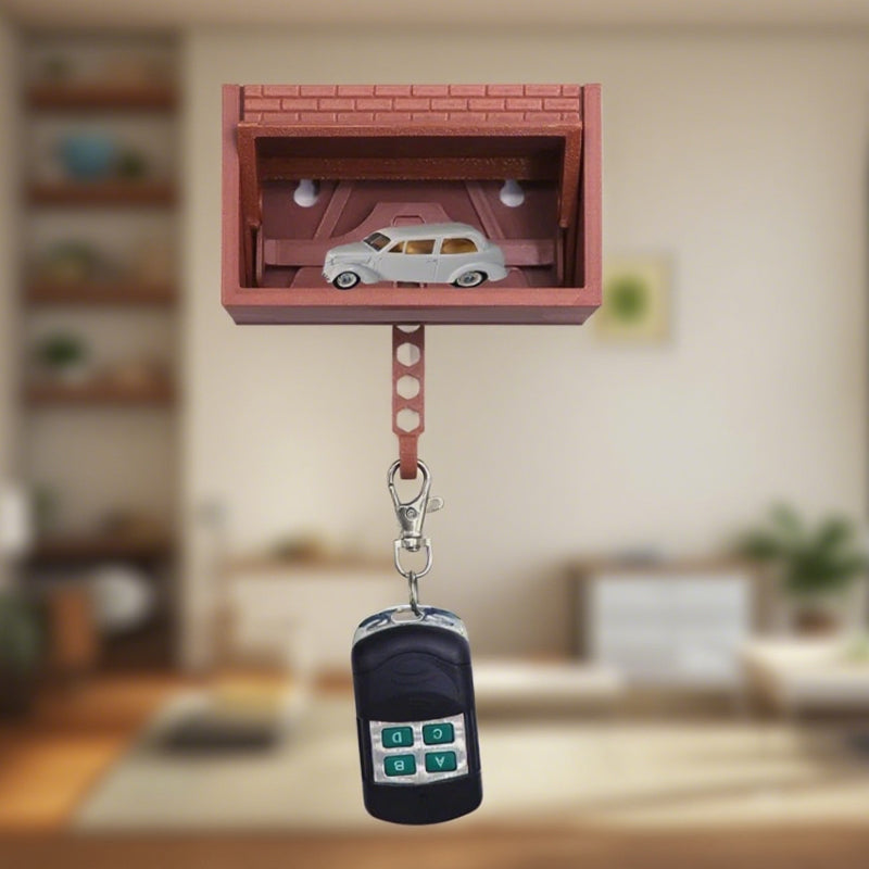 Interactive Car Garage Key Holder with Opening Door