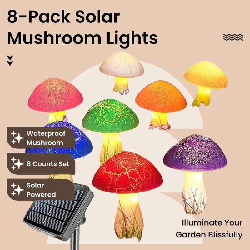 Solar-Powered Mushroom Garden Lights