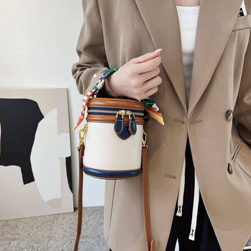 Colorblock Bucket Bag for Women