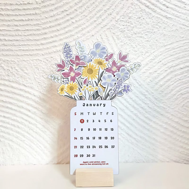 2025 Bloomy Flowers Desk Calendar