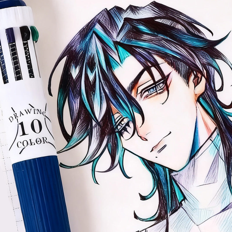 6-Pack Multicolor Pens β 10-in-1 Colored Ballpoint Pen Set