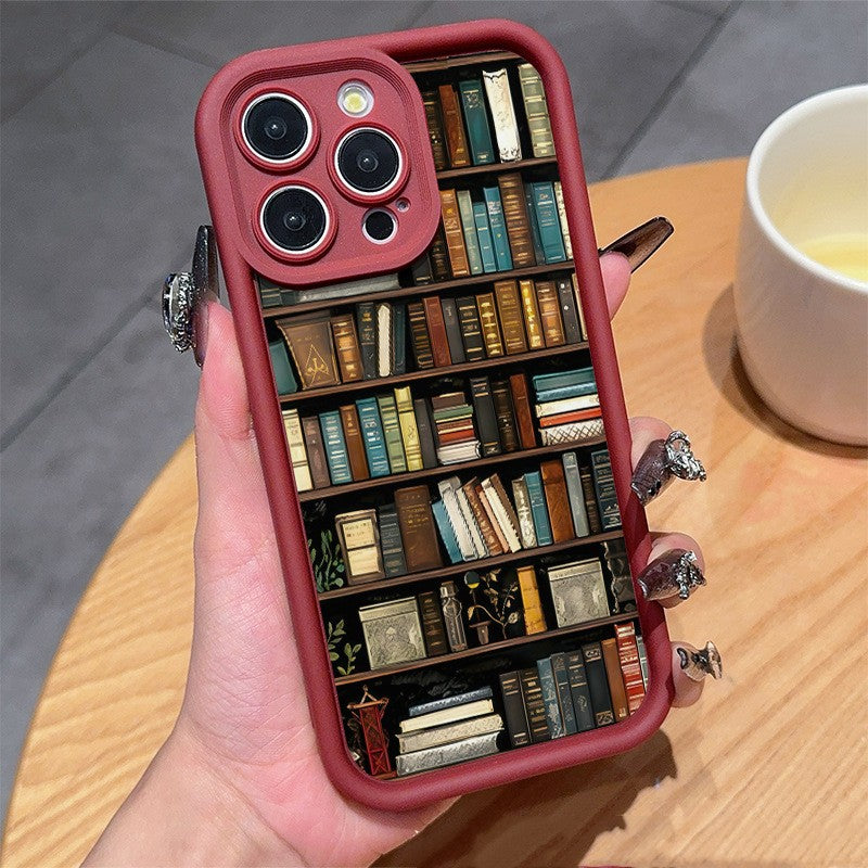 Cartoon Bookshelf Pattern TPU Phone Case
