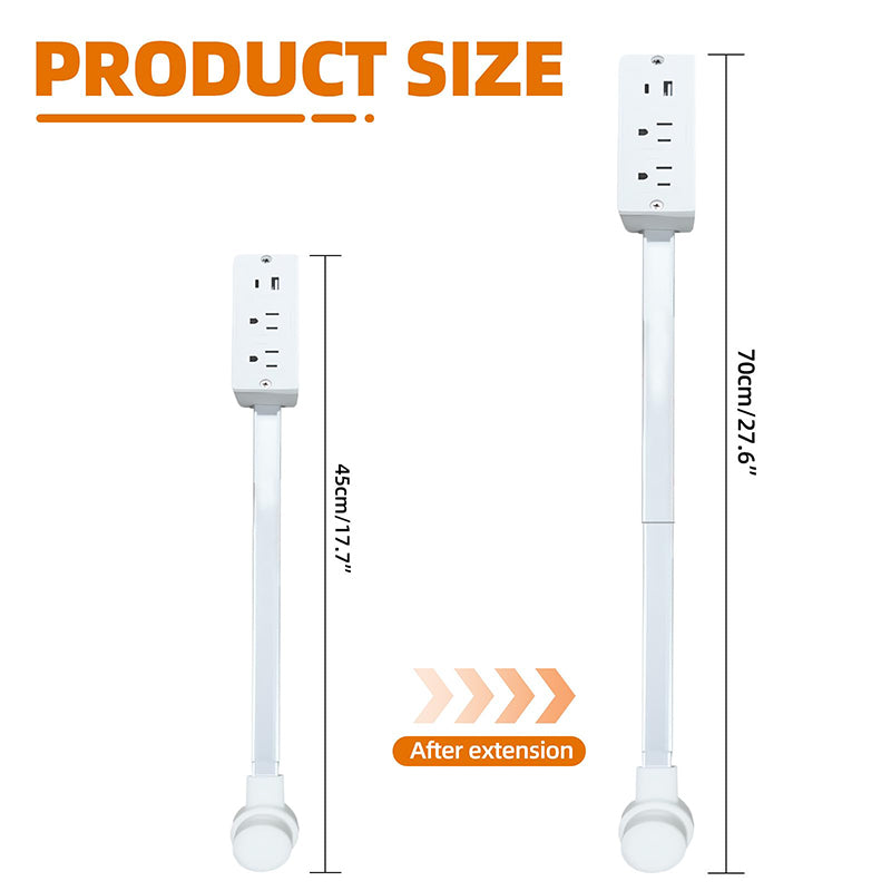 Retractable Rotating Power Strip Extender
