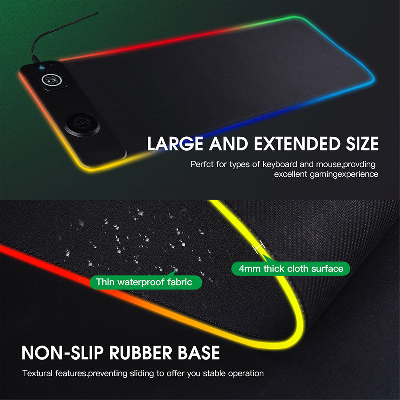 3-in-1 Wireless Charging RGB Gaming Desk Mat